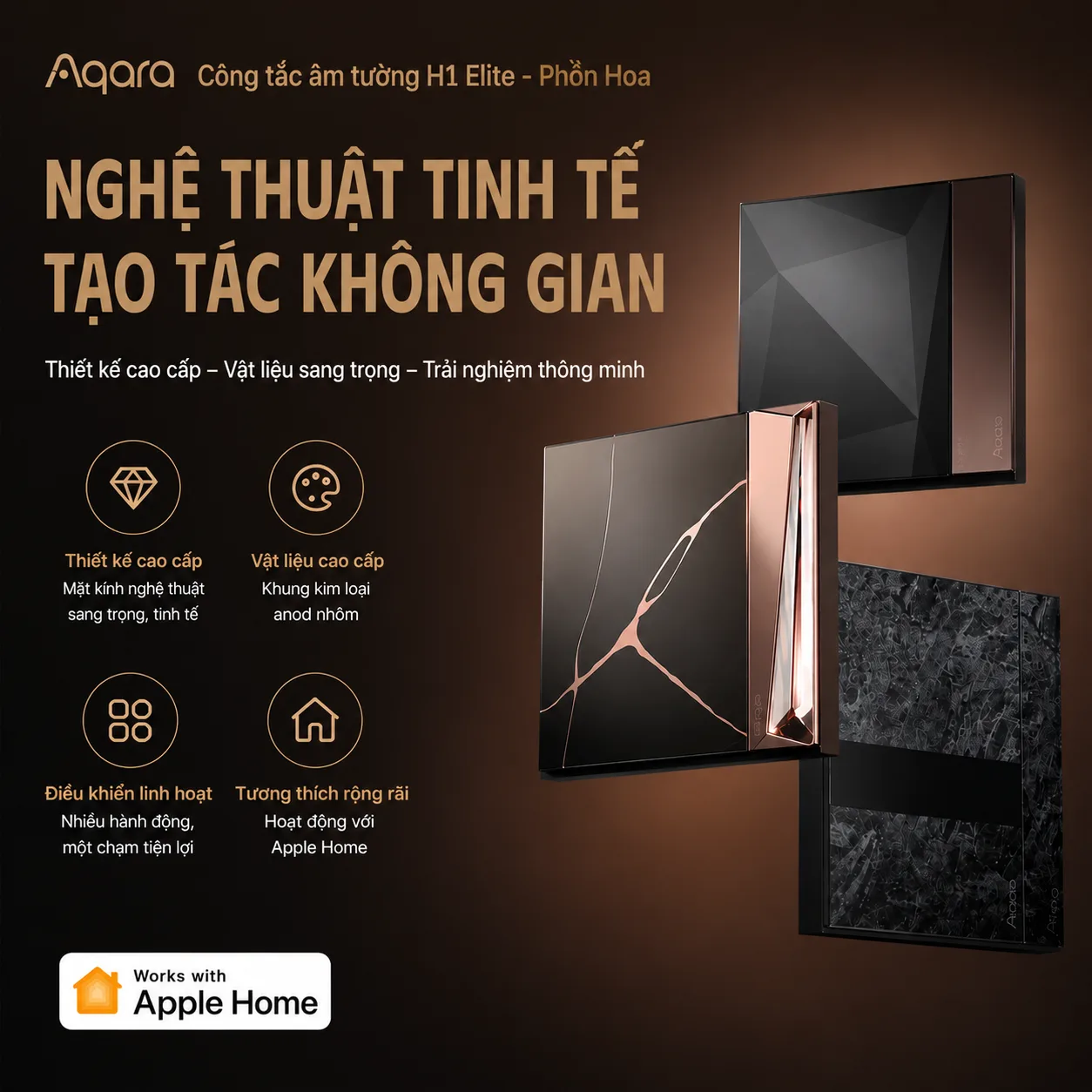 Công tắc âm tường thông minh Aqara H1 Elite ZNQBKG54LM 6