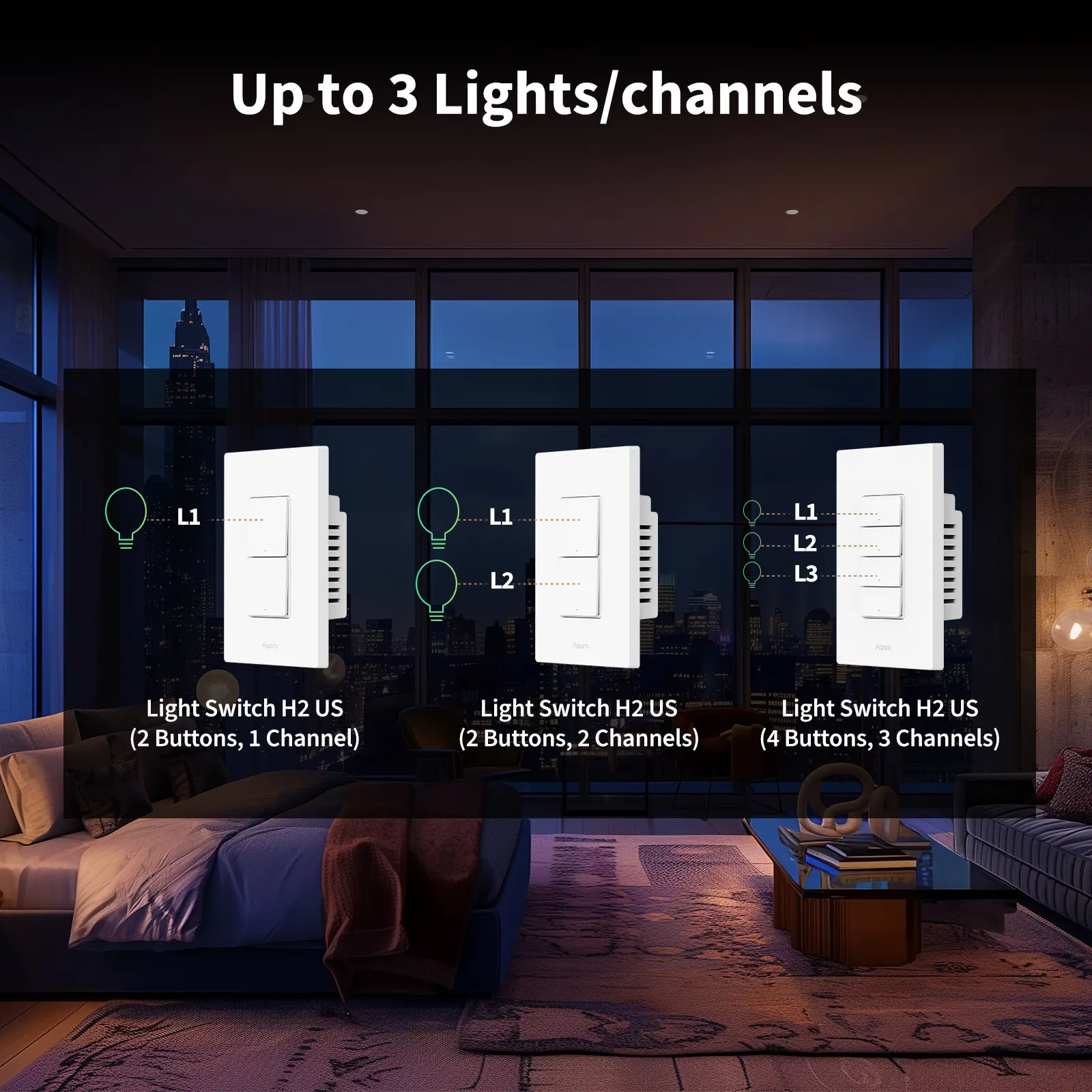 Công tắc thông minh Aqara H2 Light Switch US 2