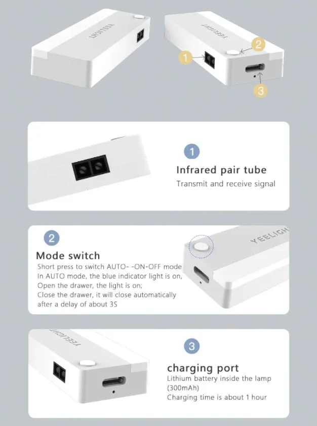 Đèn LED cảm biến Yeelight Sensor Drawer Light A6 7