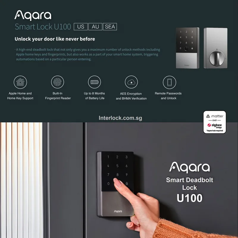Khoá cửa thông minh Aqara U100 Smart Lock DL-D10D 4