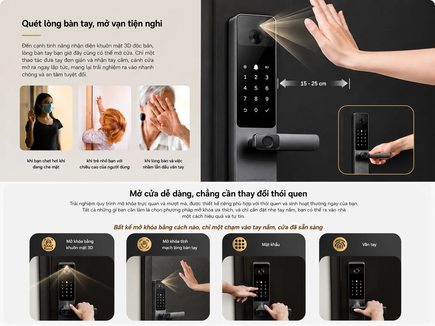 Khóa cửa thông minh EZVIZ DL20FVS Plus, nhận diện Face ID, tĩnh mạch lòng bàn tay 4