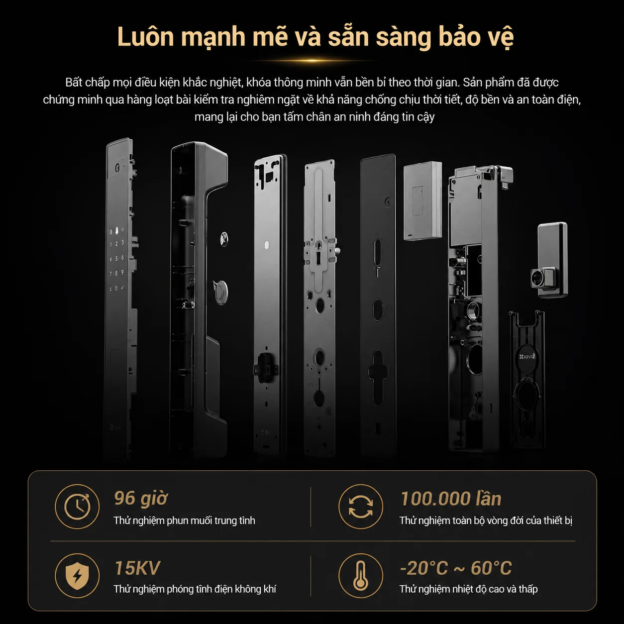 Khóa cửa thông minh EZVIZ Y3000FVP Plus, nhận diện Face ID, tĩnh mạch lòng bàn tay 4